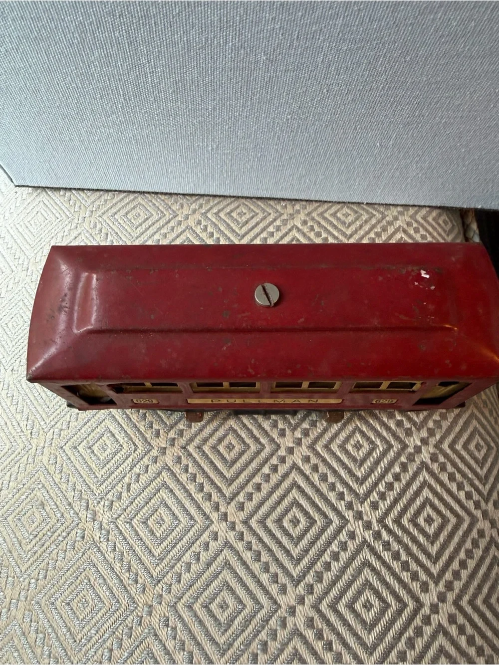 Vintage Train Car Pullman 629 Red / Yellow Doors- Windows